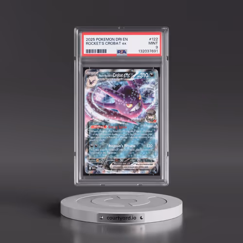 2025 Pokémon Dri EN-Destined Rivals #122 Team Rocket's Crobat EX - Holo (PSA 9 MINT)