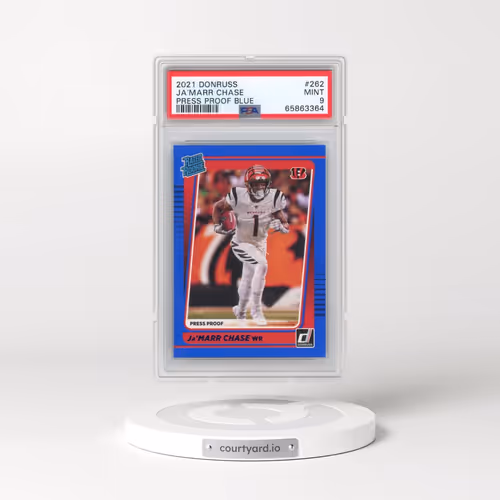 2021 Panini Donruss #262 JA'Marr Chase - Press Proof Blue (PSA 9 MINT)