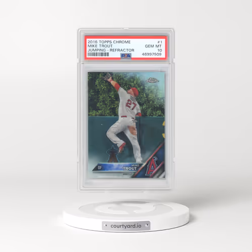 2016 Topps Chrome #1 Mike Trout - Jumping-Refractor (PSA 10 GEM MINT)