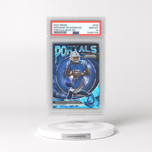 2023 Panini Prizm Portals #PO5 Anthony Richardson - Blue Ice (PSA 10 GEM MINT)