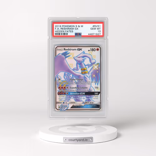 2019 Pokémon Sun & Moon Hidden Fates #SV51 Reshiram GX - Holo Full Art (PSA 10 GEM MINT)