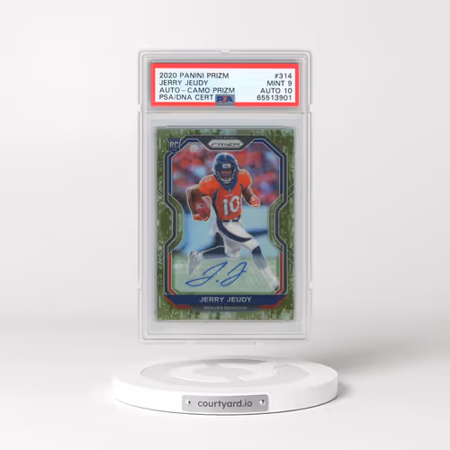2020 Panini Prizm #314 Jerry Jeudy - Autograph-Camo Prizm (PSA 9 MINT)