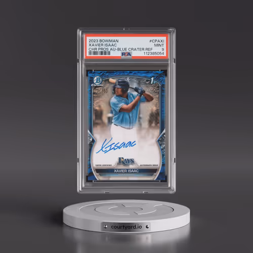 2023 Bowman Chrome Prospect Autographs #CPAXI Xavier Isaac - Blue Lunar Crater Refractor (PSA 9 MINT