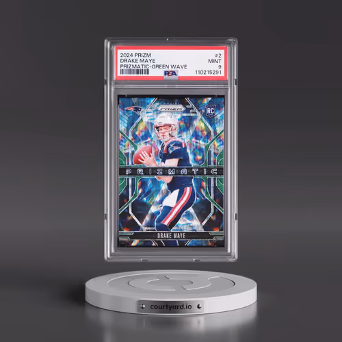 2024 Panini Prizm Prizmatic #2 Drake Maye - Green Wave (PSA 9 MINT)