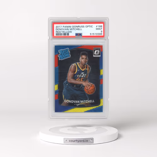 2017 Panini Donruss Optic #188 Donovan Mitchell - Red/Yellow (PSA 9 MINT)