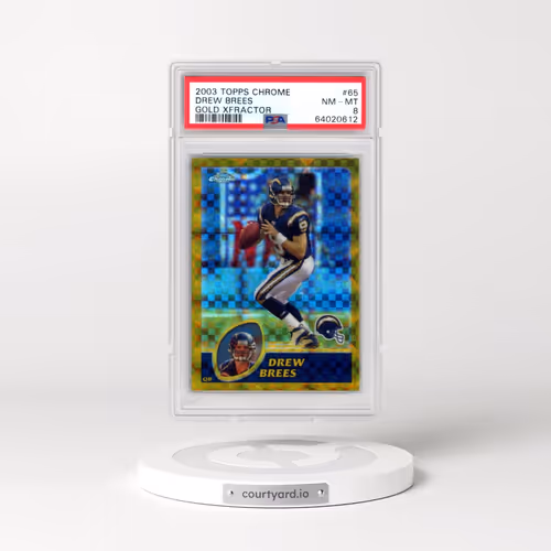 2003 Topps Chrome #65 Drew Brees - Gold Xfractor (PSA 8 NM-MT)