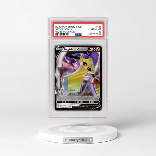 2020 Pokémon Sword & Shield Vivid Voltage #126 Aegislash V - Holo (PSA 10 GEM MINT)