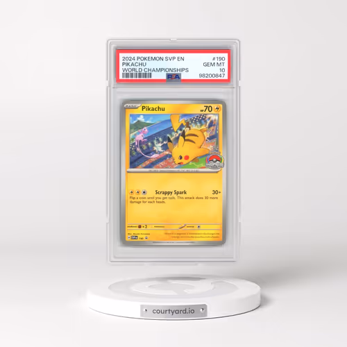 2024 Pokémon Svp EN-SV Black Star Promo #190 Pikachu - World Championships (PSA 10 GEM MINT)