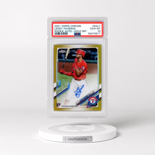 2021 Topps Chrome Rookie Autographs #RALT Leody Taveras - Gold Refractor (PSA 10 GEM MINT)