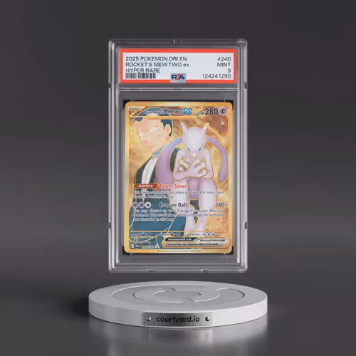 2025 Pokémon Dri EN-Destined Rivals #240 Team Rocket's Mewtwo EX - Holo Hyper Rare (PSA 9 MINT)