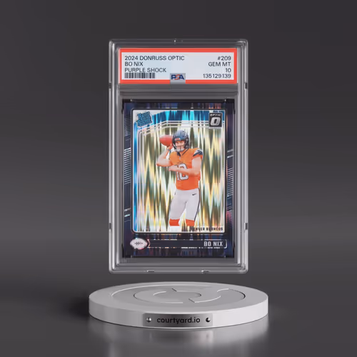 2024 Panini Donruss Optic #209 Bo Nix - Purple Shock (PSA 10 GEM MINT)