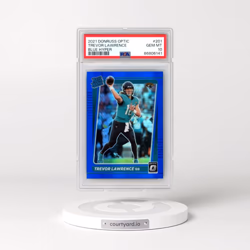 2021 Panini Donruss Optic #201 Trevor Lawrence - Blue Hyper (PSA 10 GEM MINT)