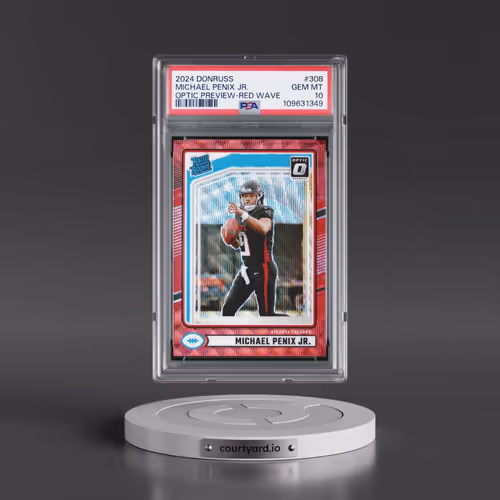 2024 Panini Donruss #308 Michael Penix Jr. - Optic Preview-Red Wave (PSA 10 GEM MINT)