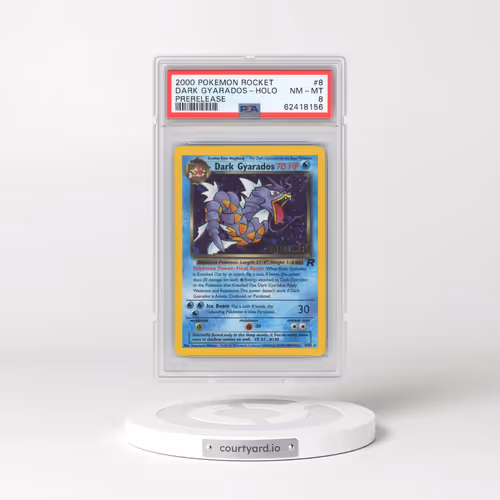 2000 Pokémon Rocket #8 Dark Gyarados - Holo Prerelease (PSA 8 NM-MT)