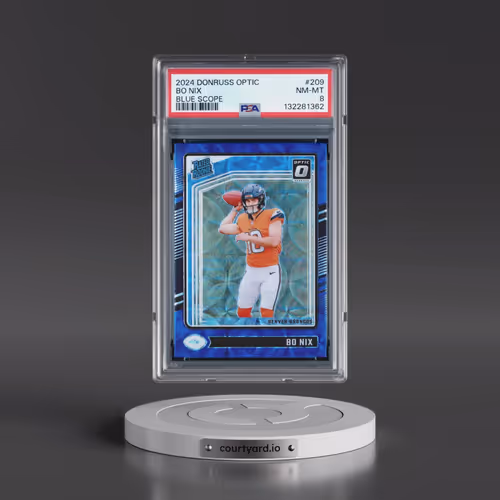 2024 Panini Donruss Optic #209 Bo Nix - Blue Scope (PSA 8 NM-MT)
