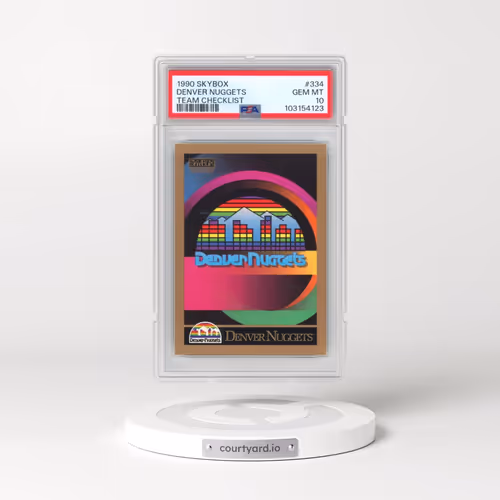 1990 Skybox #334 Denver Nuggets - Team Checklist (PSA 10 GEM MINT)
