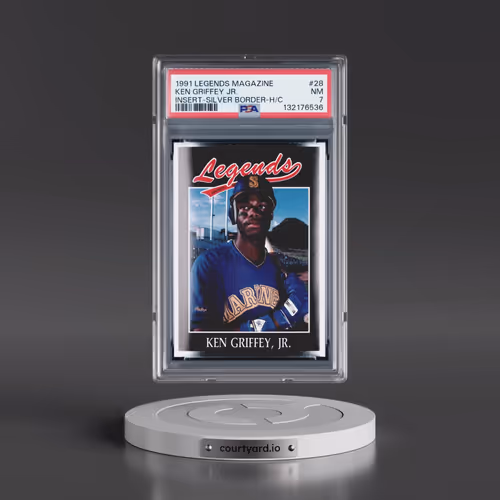1991 Legends Magazine Insert #28 Ken Griffey Jr - Silver Border-Hand Cut (PSA 7 NM)