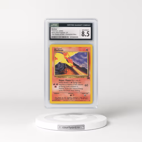 1999 Black Star Promos #21 Moltres - The Power of One Corrected Illustrator - Kimura (CGC 8.5 NM-MT+)