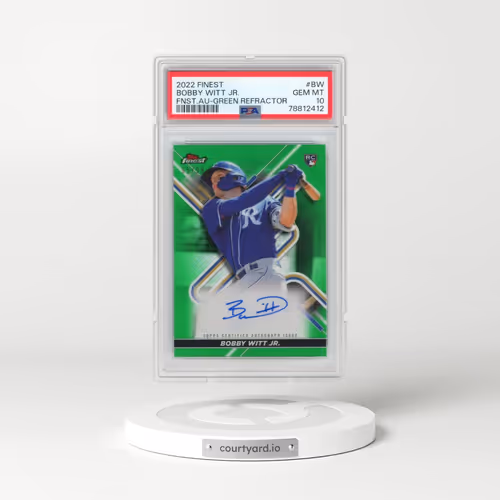 2022 Topps Finest Finest Autographs #BW Bobby Witt Jr. - Green Refractor (PSA 10 GEM MINT)