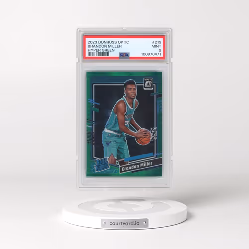 2023 Panini Donruss Optic #219 Brandon Miller - Hyper Green (PSA 9 MINT)