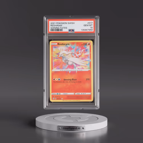 2021 Pokémon Sword & Shield Shining Fates #017 Reshiram (PSA 10 GEM MINT)