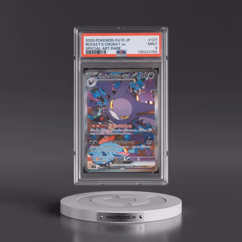 2025 Pokémon SV10-Glory of Team Rocket #127 Team Rocket's Crobat EX - Holo Special Art Rare (PSA 9 M