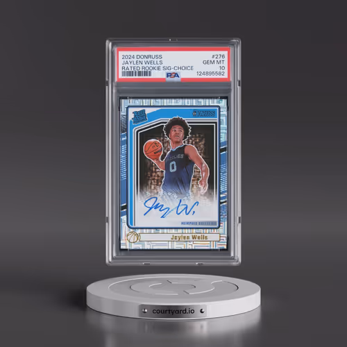 2024 Panini Donruss #276 Jaylen Wells - Rated Rookie Signature-Choice (PSA 10 GEM MINT)