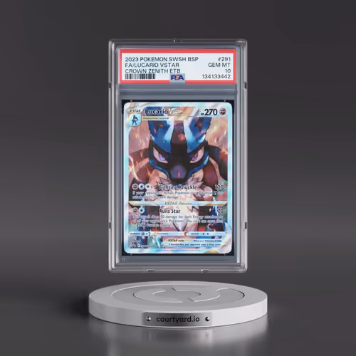 2023 Pokémon Swsh Black Star Promo #291 Lucario Vstar - Full Art Crown Zenith Elite Trainer Box (PSA
