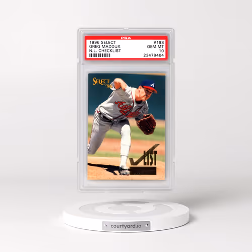 1996 Select #198 Greg Maddux - N.L. Checklist (PSA 10 GEM MINT)