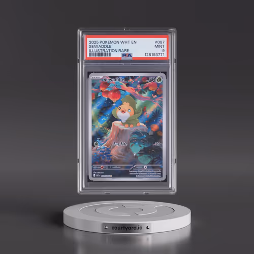 2025 Pokémon Wht EN-White Flare #087 Sewaddle - Illustration Rare (PSA 9 MINT)