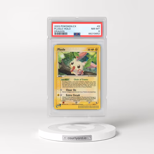 2003 Pokémon EX Dragon #8 Plusle - Holo (PSA 8 NM-MT)