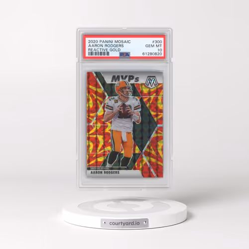 2020 Panini Mosaic #300 Aaron Rodgers - Reactive Gold (PSA 10 GEM MINT)