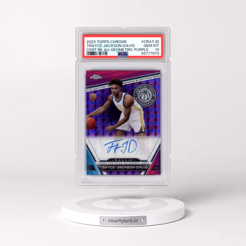 2023 Topps Chrome Certified Rookie Autographs #CRATJD Trayce Jackson-Davis - Geometric Purple (PSA 1