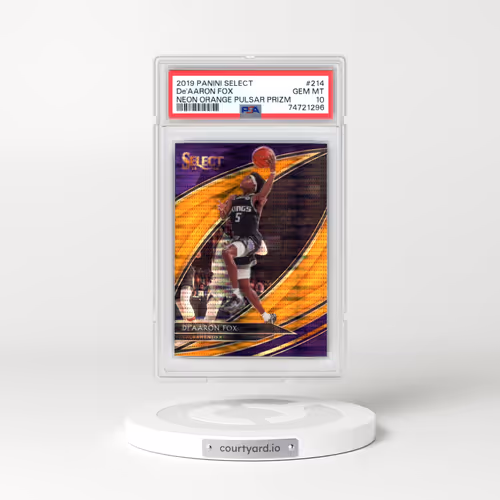 2019 Panini Select #214 DE'Aaron Fox - Neon Orange Pulsar Prizm (PSA 10 GEM MINT)
