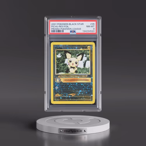 2001 Pokémon Promo Black Star #35 Pichu - Reverse Foil Pokemon League (PSA 8 NM-MT)