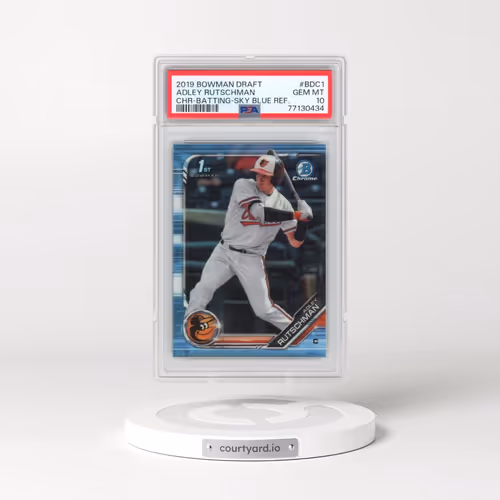 2019 Bowman Draft #BDC1 Adley Rutschman - Chrome-Batting-Sky Blue Refractor (PSA 10 GEM MINT)