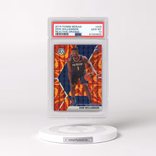 2019 Panini Mosaic #209 Zion Williamson - Reactive Orange (PSA 10 GEM MINT)