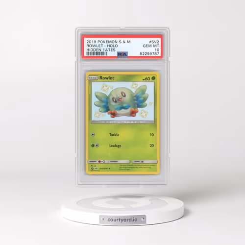 2019 Pokémon Sun & Moon Hidden Fates #SV2 Rowlet - Holo (PSA 10 GEM MINT)