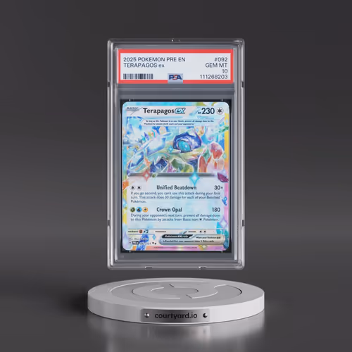 2025 Pokémon Pre EN-Prismatic Evolutions #092 Terapagos EX - Holo (PSA 10 GEM MINT)