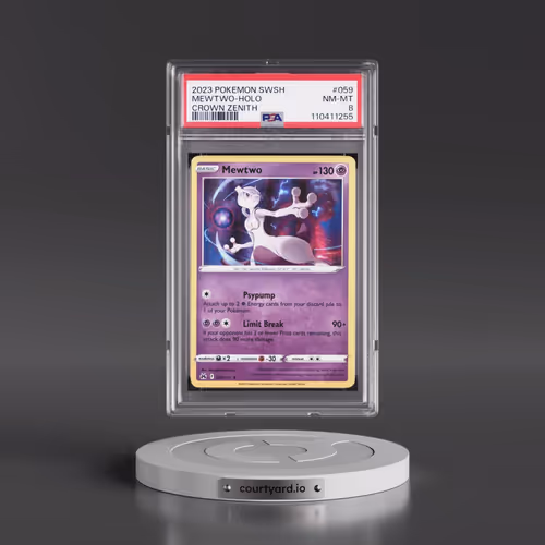 2023 Pokémon Sword and Shield Crown Zenith #059 Mewtwo - Holo (PSA 8 NM-MT)