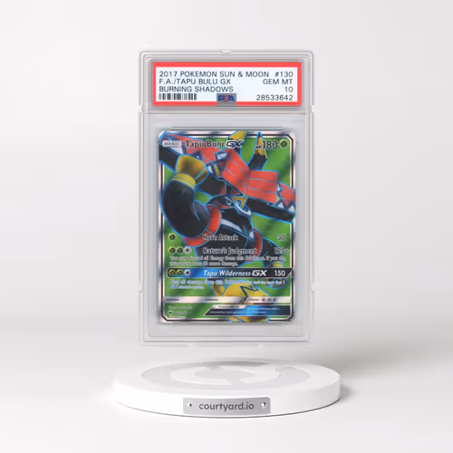 2017 Pokémon Sun & Moon Burning Shadows #130 Tapu Bulu GX - Holo Full Art (PSA 10 GEM MINT)