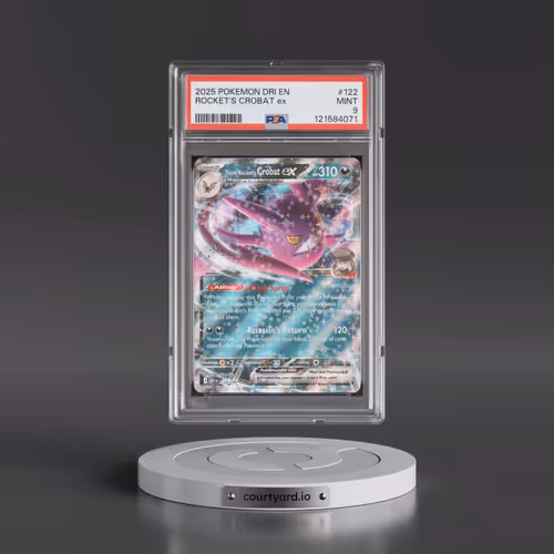 2025 Pokémon Dri EN-Destined Rivals #122 Team Rocket's Crobat EX - Holo (PSA 9 MINT)