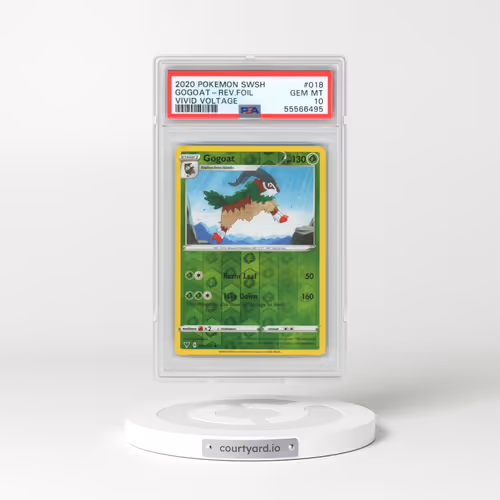 2020 Pokémon Sword & Shield Vivid Voltage #018 Gogoat - Reverse Foil (PSA 10 GEM MINT)