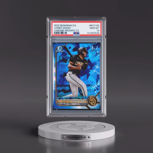 2022 Bowman Sapphire Edition Chrome Prospects #BCP108 James Wood (PSA 10 GEM MINT)