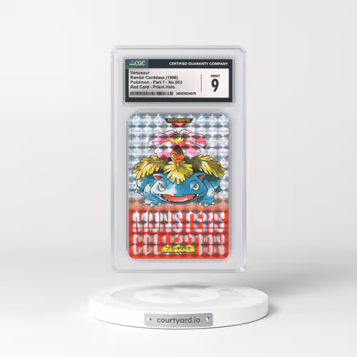 1996 Japanese Bandai Carddass #003 Venusaur - Red Card (CGC 9 MINT)