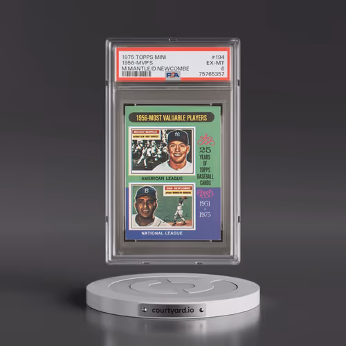 1975 Topps Mini #194 1956-MVP's - M.Mantle/D.Newcombe (PSA 6 EX-MT)
