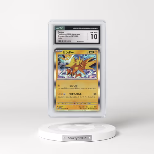 2024 Crimson Haze #027/066 Zapdos - Holo (CGC 10 GEM MINT)