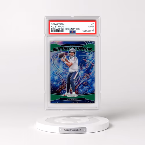 2024 Panini Prizm Fireworks #3 CJ Stroud - Green Prizm (PSA 9 MINT)