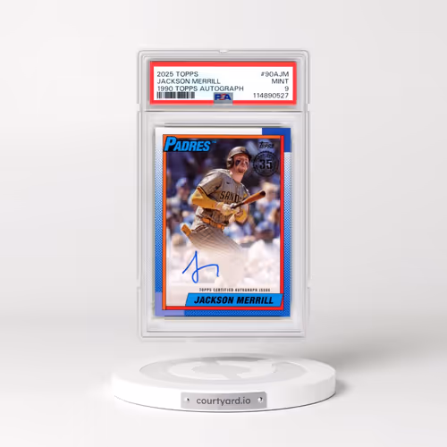 2025 Topps 1990 Topps Baseball Autographs #90AJM Jackson Merrill (PSA 9 MINT)