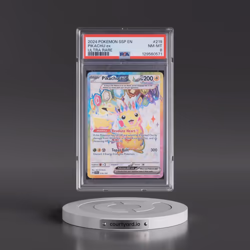 2024 Pokémon Ssp EN-Surging Sparks #219 Pikachu EX - Holo Ultra Rare (PSA 8 NM-MT)